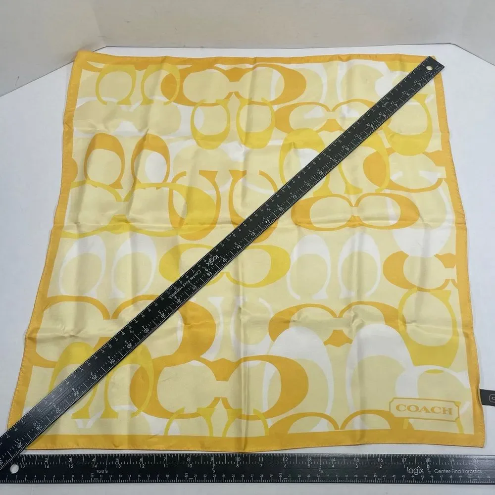 NWOT Coach 100% silk scarf beautiful bright yellow PRICE FIRM NO DISCOUNTS